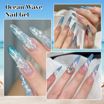 Gel Nail Polish NICOLE DIARY 2-Piece Watercolor and Ocean-Wave Set with Two 15ml Bottles for DIY Art