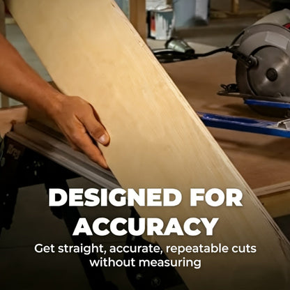 Metal Circular Saw Guide Rail for Straight Manual Cuts in Blue, Yellow, Orange or Red for Workshop Projects