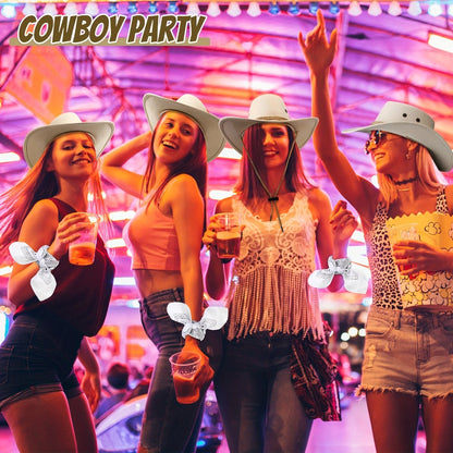 Costume Accessories Cowboy Hat and Bandana Group Set with 10 Hats and 10 Polyester Bandanas