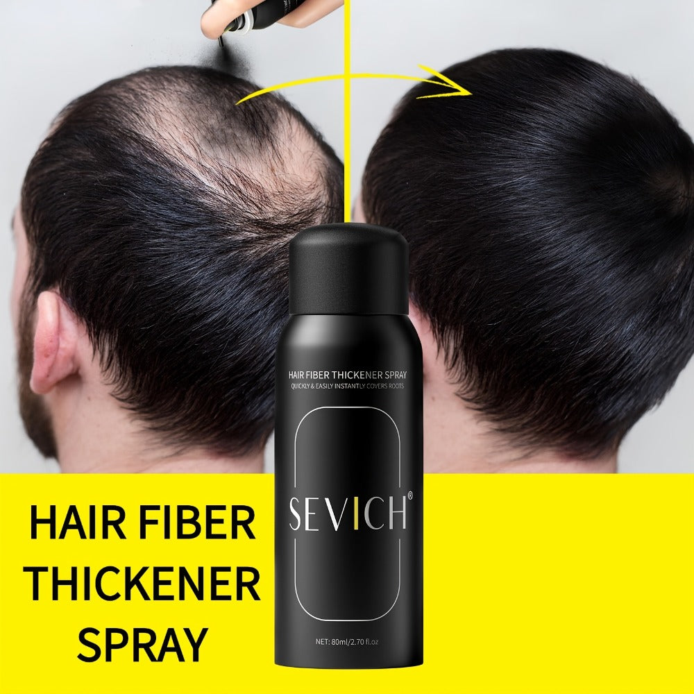 Root Cover Up Spray 80ml Instant Gray Hair Concealer with Plant-Based Fibers | Transfer-Resistant No-Mark Formula | Thicker Fuller Hair Appearance | Black & Dark Brown