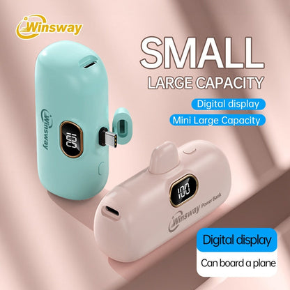 5000mAh Mini Lipstick Power Bank USB-C Fast Charging with Digital Display – Compact Portable Charger for iPhone 17/16/15 Pro Max, iPad Pro & Android, TSA-Approved Travel Battery Pack