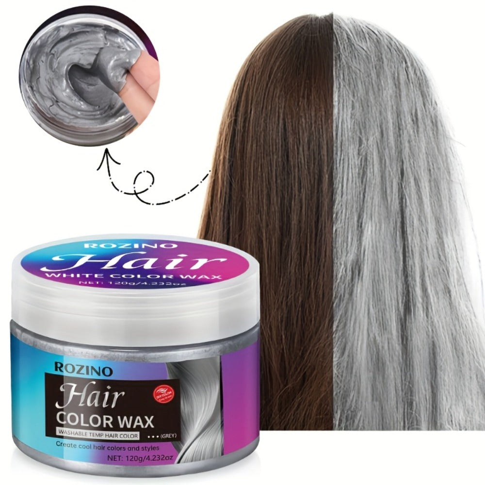 120 g Gray Temporary Hair Color Wax with Styling Hold and Fruity Oceanic Scent for Daily Use