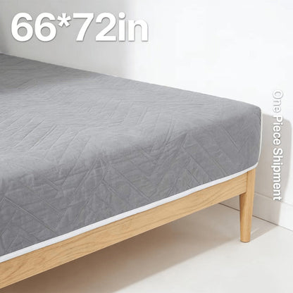 Gray Flat Mattress Protector Pad in Twin, Full, Queen or King Dimension-Labeled Checkout Options