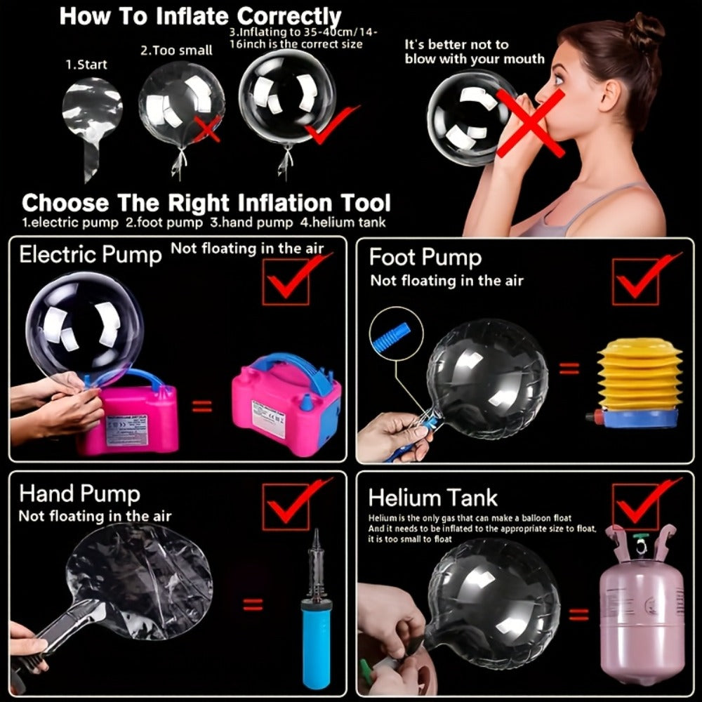 LED Light Up Bobo Balloons with LED String Lights 20pcs Party Decoration Kit – Birthday Wedding Christmas Easter Graduation Decor