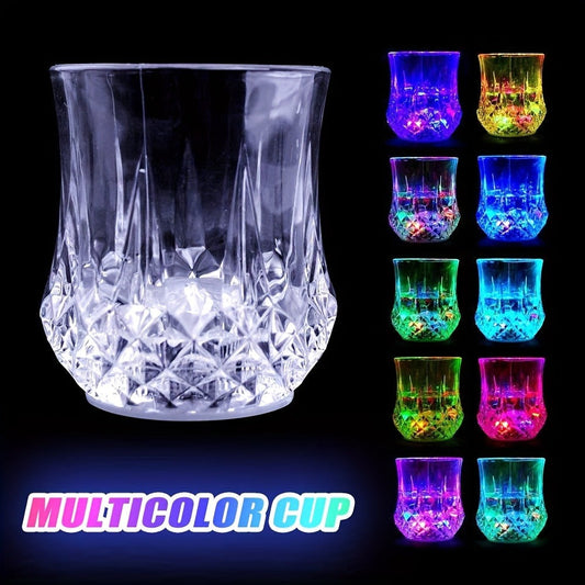 Light Up Cups 12 Pack – LED Luminous Sensor Glasses That Glow When Liquid Is Poured – 7-Color Gradient Flash Crystal Tumbler for Bar, KTV & Party – 6.76 Oz Cool Novelty Drinkware Gift