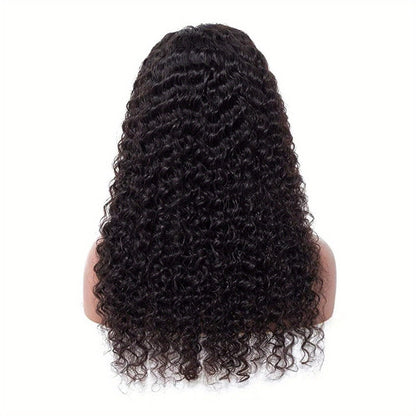 Body Wave Human-Hair 4x4 Lace Closure Wig in Black with Listed 180% Density and Five Length Options
