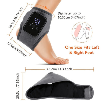 Foot Massager Electric Heated Ankle Wrap | 3 Heat Levels 3 Vibration Modes Touch Screen Timer | Relieves Ankle Pain Plantar Fasciitis Arthritis Muscle Fatigue | Fits Left & Right Feet | 1pc or 2pc Set