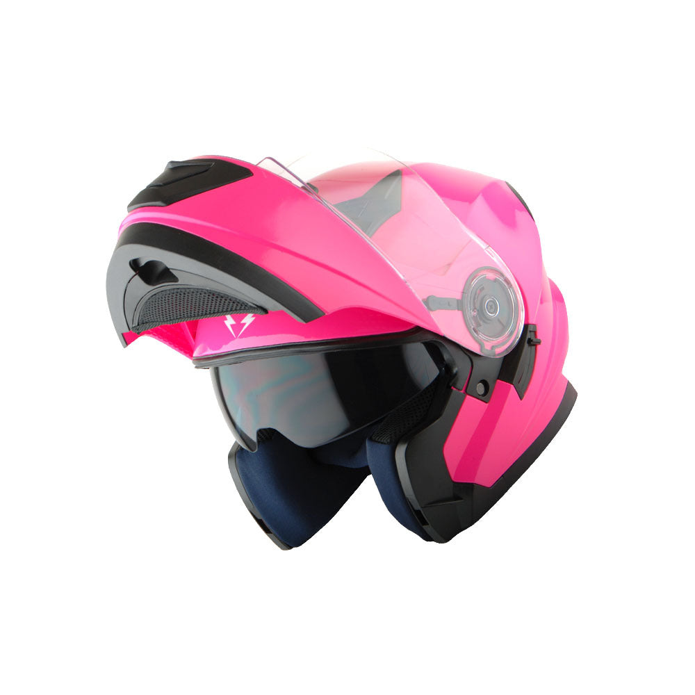 Motorcycle Modular Full Face Helmet Flip Up Dual Visor Sun Shield with Optional LED Tail Light 3 Modes Removable Washable Interior, Multiple Colors S M L XL — Modular901