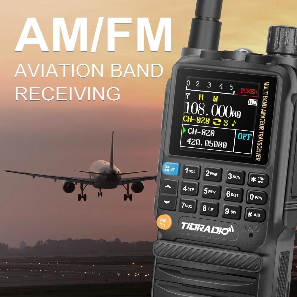 TIDRADIO TD-H3 Ham Radio GMRS Handheld Two Way Radio with USB-C Programming Charging, Long Range 2500mAh Battery, Air Band Antenna, Key Frequency Match for Outdoor Camping Emergency
