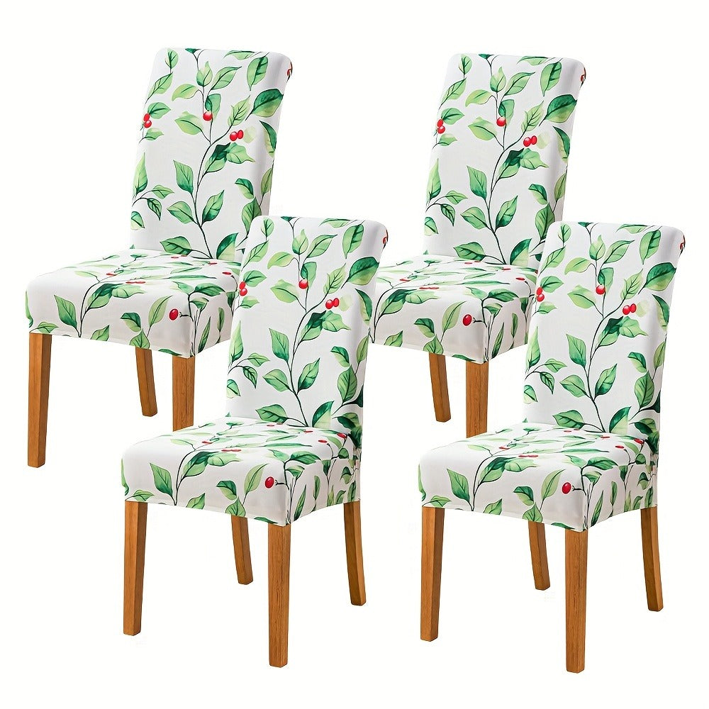 Printed Stretch Dining Chair Covers in Ten Patterns with Four- or Six-Piece Set Checkouts for Parsons Chairs