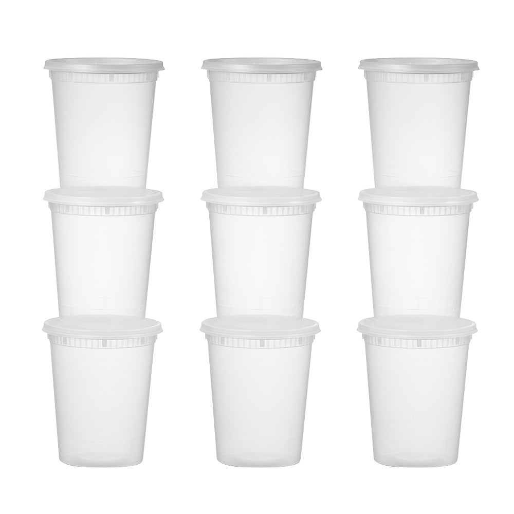 Food Storage Containers 48-Set 32 oz PP Cup and Lid Pack for Microwave Reheating, Freezer and Top-Rack Dishwasher Use