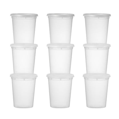 Food Storage Containers 48-Set 32 oz PP Cup and Lid Pack for Microwave Reheating, Freezer and Top-Rack Dishwasher Use