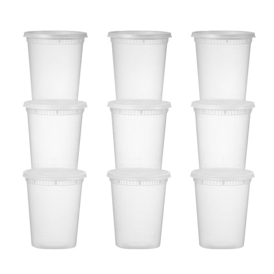 Food Storage Containers 48-Set 32 oz PP Cup and Lid Pack for Microwave Reheating, Freezer and Top-Rack Dishwasher Use