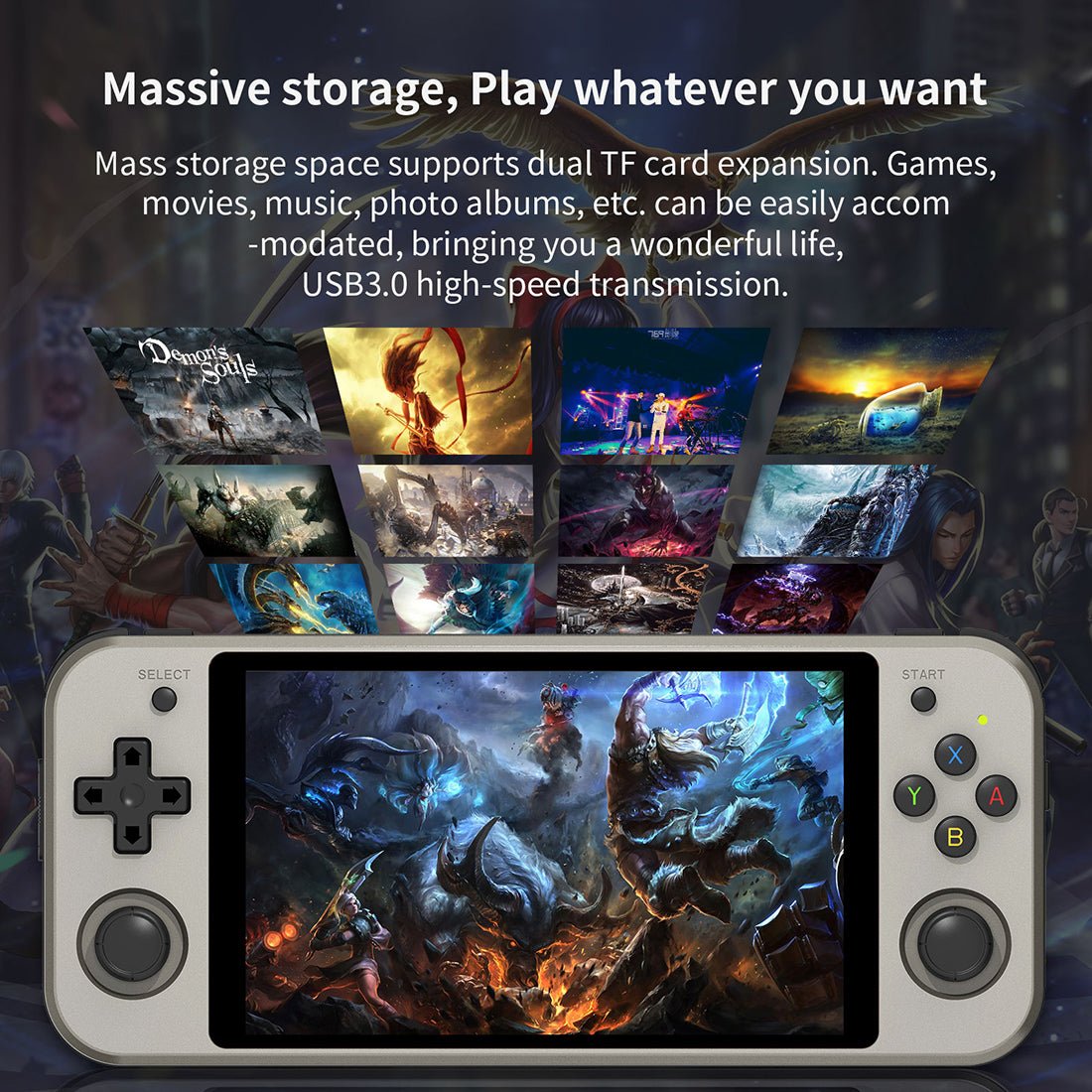 Handheld Game Console Anbernic RG552 with 5.36-inch IPS OCA Full-Lamination, 64GB, 128GB or 256GB Options, 3200mAh Battery, Android 7
