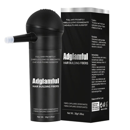 Hair Fiber Powder Kit with Tall Container and Directional Spray Applicator in Medium Brown or Black