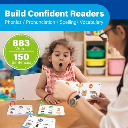 Phonics Flash Cards for Kids 76 Cards 24 Principles – CVC Digraphs Consonant Blends Long Vowels, Learn to Read Spelling Aid for Kindergarten Homeschool Classroom, Educational Gift Pre-K 1st 2nd Grade Ages 3-8