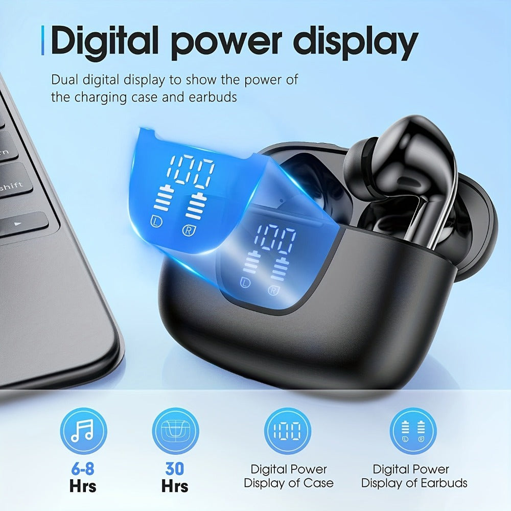True Wireless Earbuds Sport In-Ear Set with Digital Battery Display, Touch Controls and Four Color Options