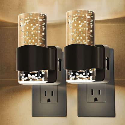 LED Night Light Plug In Wall 2 Pack – 3000K Warm White Dimmable Night Lights with Auto Light Sensor for Hallway Bedroom Bathroom Stairway – Modern Wall Plug Night Light