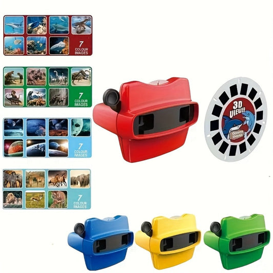 3D Slide Viewer Toy for Kids Ages 3+ – Screen-Free Sideshow Projector with Space Ocean Animals Dinosaurs Slides, Educational Viewing Toy for Boys Girls, Single & Bundle Sets Gift for Toddlers Children