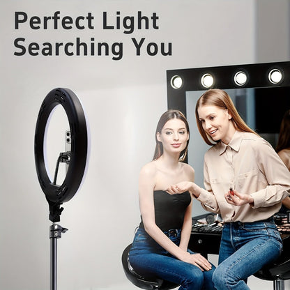 Dimmable 10 Inch Ring Light with 43"/63" Extendable Tripod & Phone Holder – RGB & Standard LED Circle Light for Selfie, Makeup, YouTube, Vlogging & Live Streaming