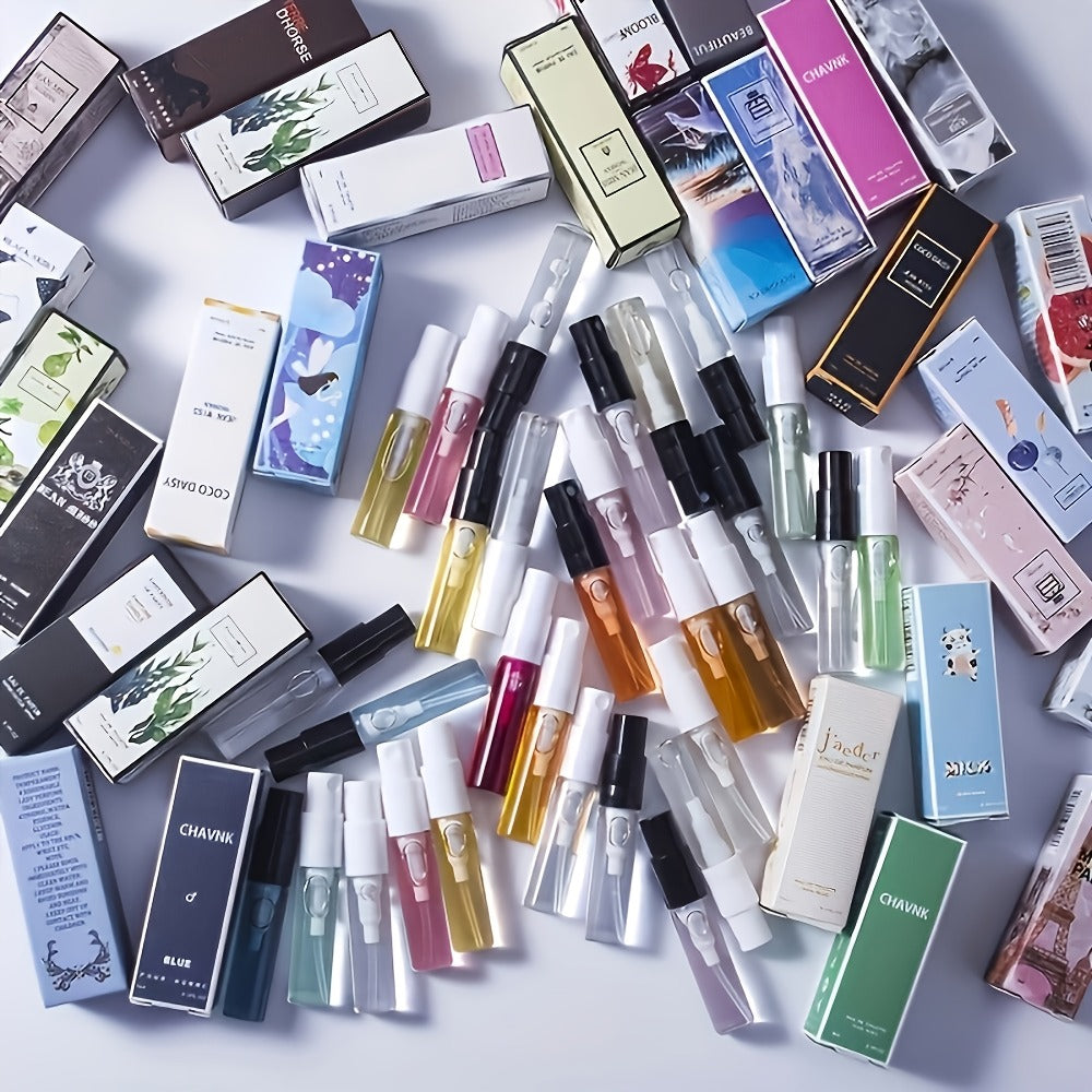 20-Piece Random Perfume Sample Set with 3ml Spray Vials, Mixed Box Designs and Assorted Delivery