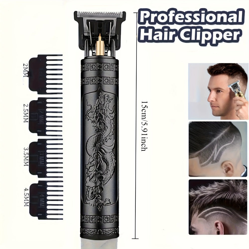 Black Hair Clipper Set with Full-Size Clipper, T-Blade Trimmer, Detail Tool and Foil Shaver, MC401 or MC201