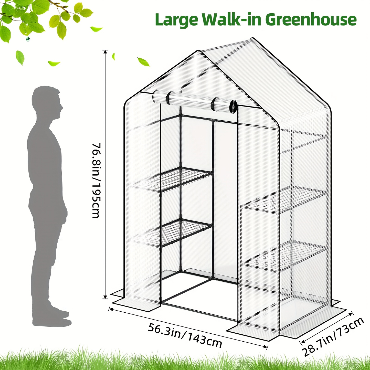 Three- or Four-Tier Mini Plant Greenhouse with Aluminum Frame and PE Cover in Four Checkout Options
