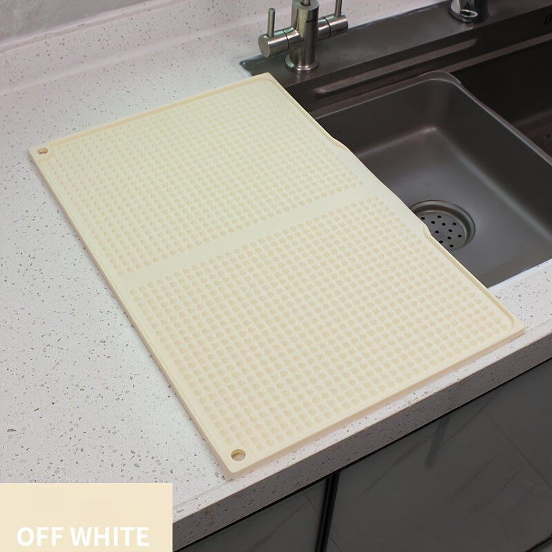 XL Kitchen Countertop Drying Mat 17.72x12.2 Inch Heat Resistant 446°F Anti-Slip Splash-Proof Drain Pad, Dishwasher Safe Sink Stove Drying Pad Easy to Clean Space-Saving