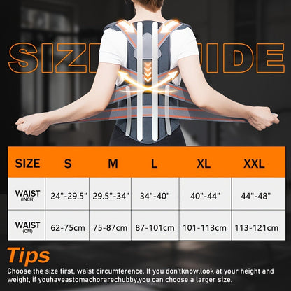 Posture Corrector for Women & Men – Breathable Adjustable Shoulder Back Brace Straightener, Full Back Support for Posture Improvement, Spine Alignment & Upper Back Pain Relief, Sizes S to XXL