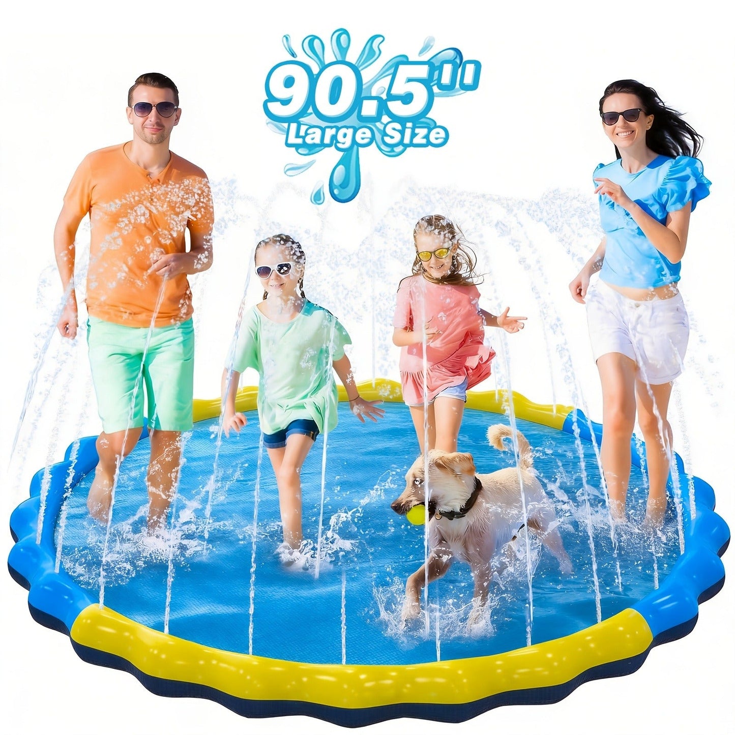 Splash Pad Sprinkler for Kids – Extra Large Inflatable Wading Pool Outdoor Water Play Mat Toy for Toddlers & Children Ages 3+, Thickened Non-Slip