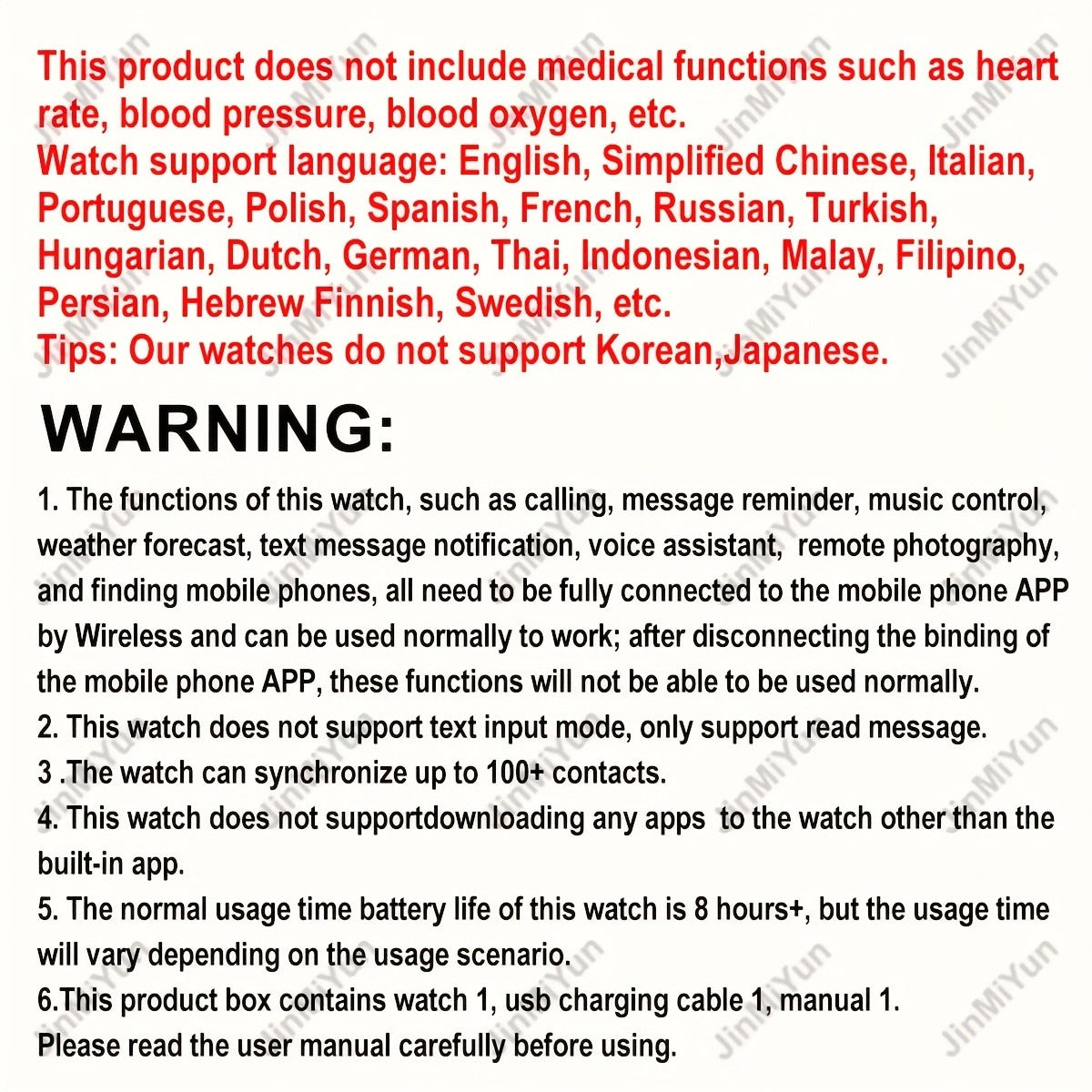 Smart Watch 1.5-Inch Round Display with Wireless Calling, Custom Faces and Black Silicone Band