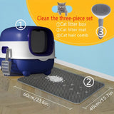 Blue Litter Mat Cat Comb