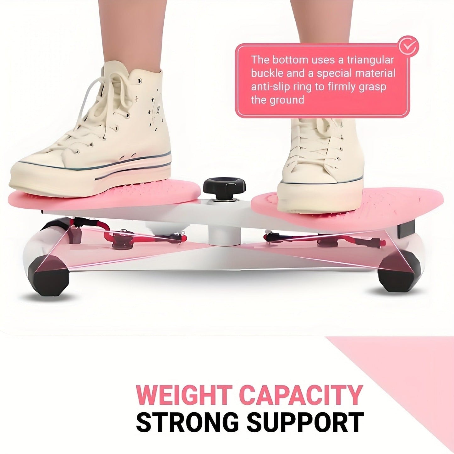 Fitness Equipment Waist Twist Stepper with Resistance Tubes, 360-Degree Pedal Motion and Three Options