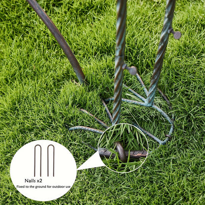 36-Inch Crane Sculpture Bird Bath Set with Separate 12.6-Inch Basin and Garden Stakes for Yard Decor