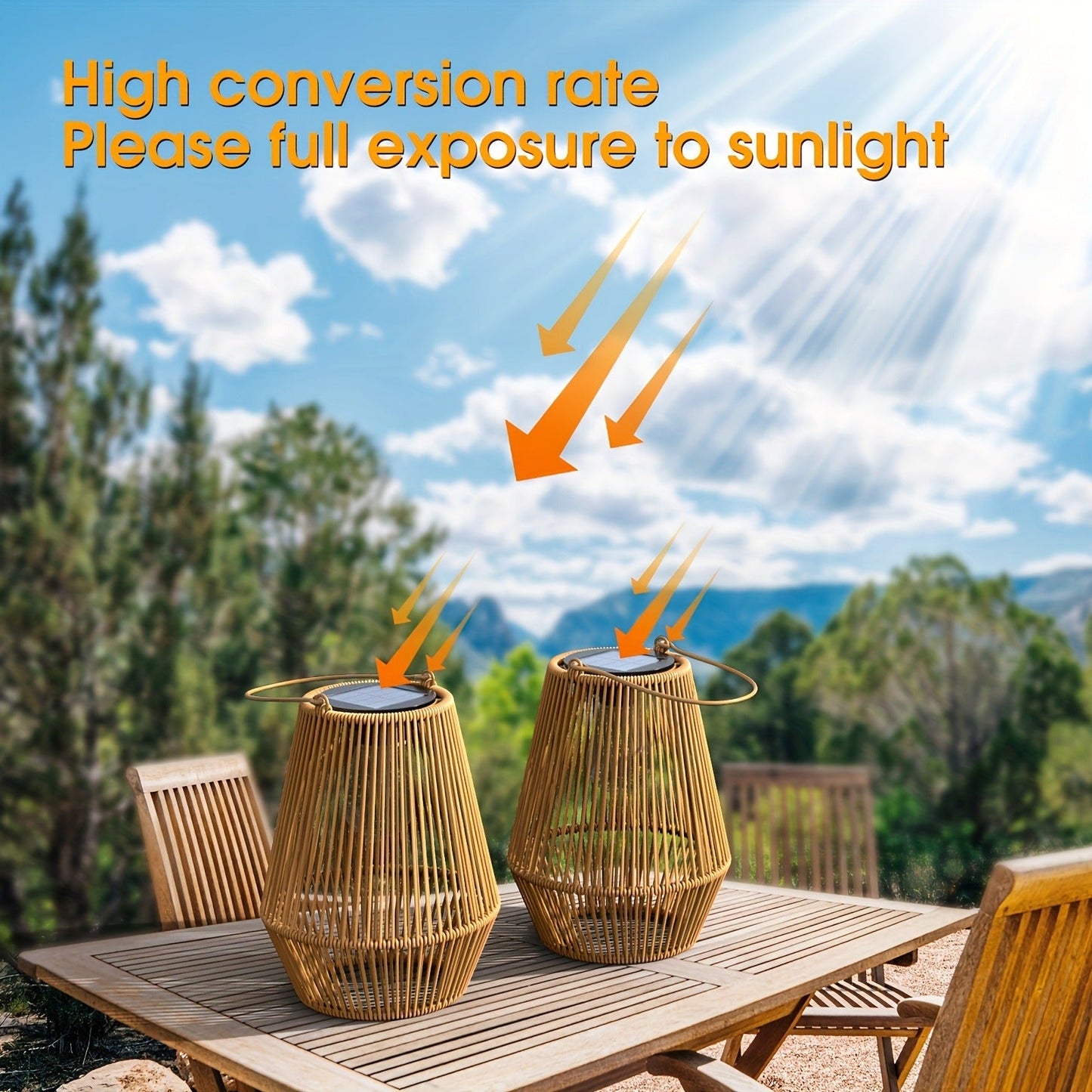 Solar Outdoor Lights Bohemian Bamboo Hanging Lanterns, Warm White, 1/2/4 Piece Sets for Patio Decor