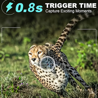 Trail Camera 1080P FHD – 0.8s Trigger, Camouflage Hunting Camera with Night Vision, 32GB SD Card Compatible | KLZO Wildlife Cam