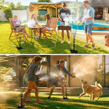 Outdoor Misting System Portable 26.5Ft Mist Cooling Kit with Adjustable Stand for Patio Garden BBQ
