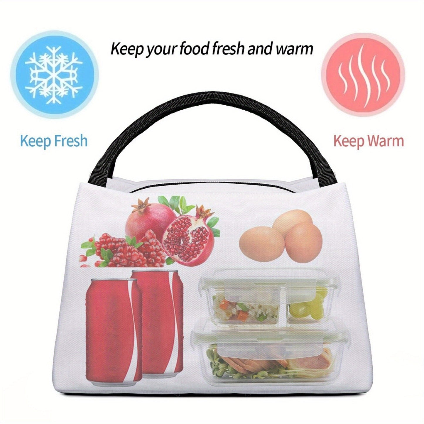 Insulated Lunch Bag with Wine-Tasting Pattern and 10.6 x 6.3 x 6.7 Inch Checkout Size for Daily Carry