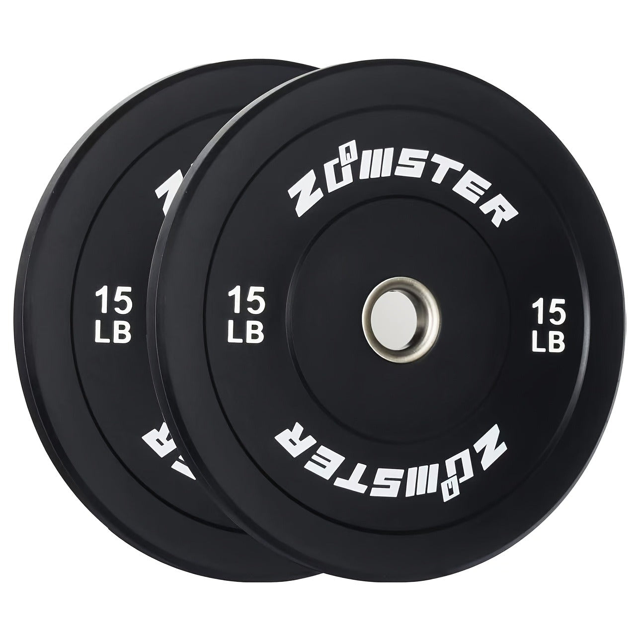 Rubber Bumper Weight Plates Olympic 2-Inch Steel Insert for Strength Training, Weightlifting & Home Gym – 35LB/55LB Pair