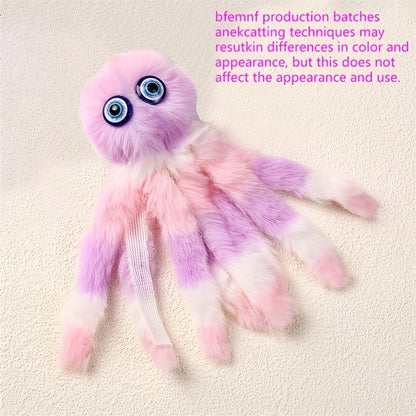 Cat Toy Octopus Plush 5-Pack in Random Colors with Long Tentacles and Teaser-Wand Hanging Loops