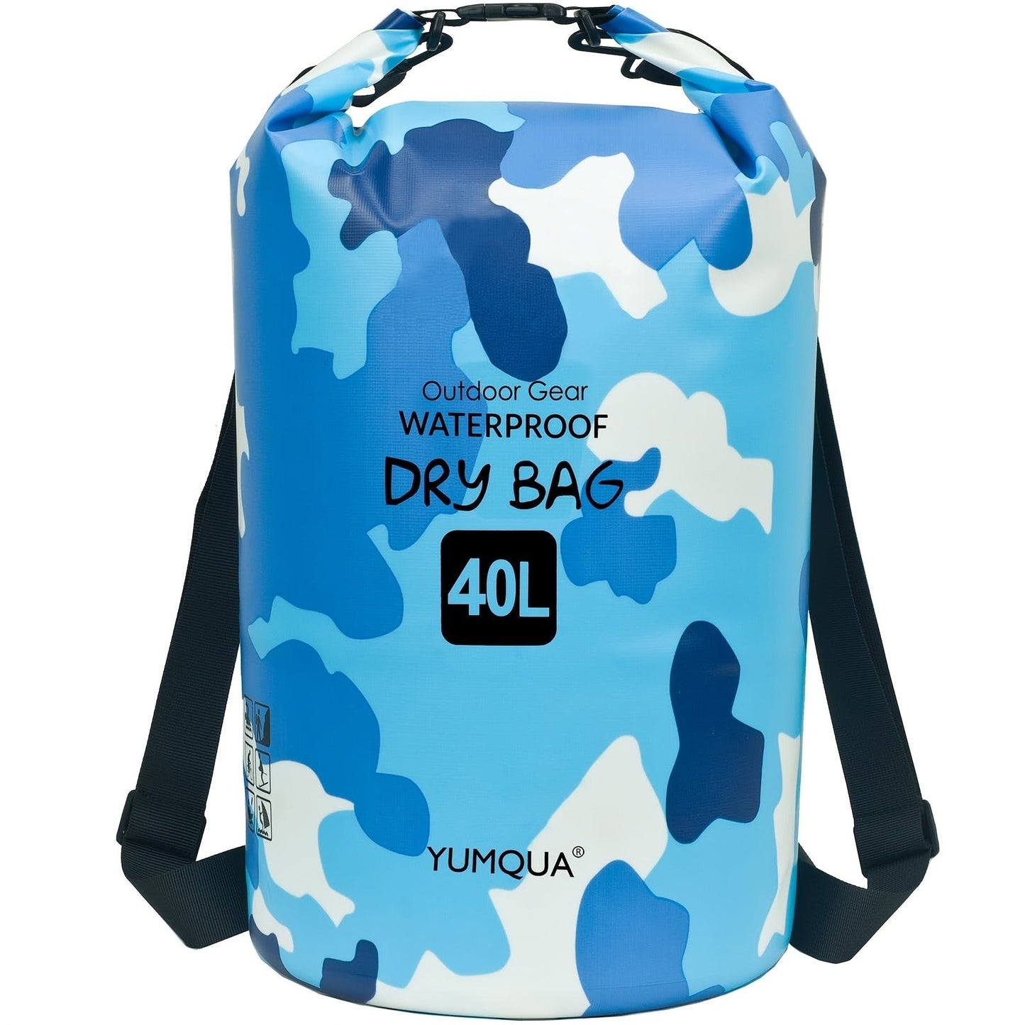Waterproof Dry Bag Backpack 40L Roll Top Lock Closure PVC Floating Storage Bag for Kayaking Boating Swimming Hiking Camping Fishing Black Army Green Blue Yellow