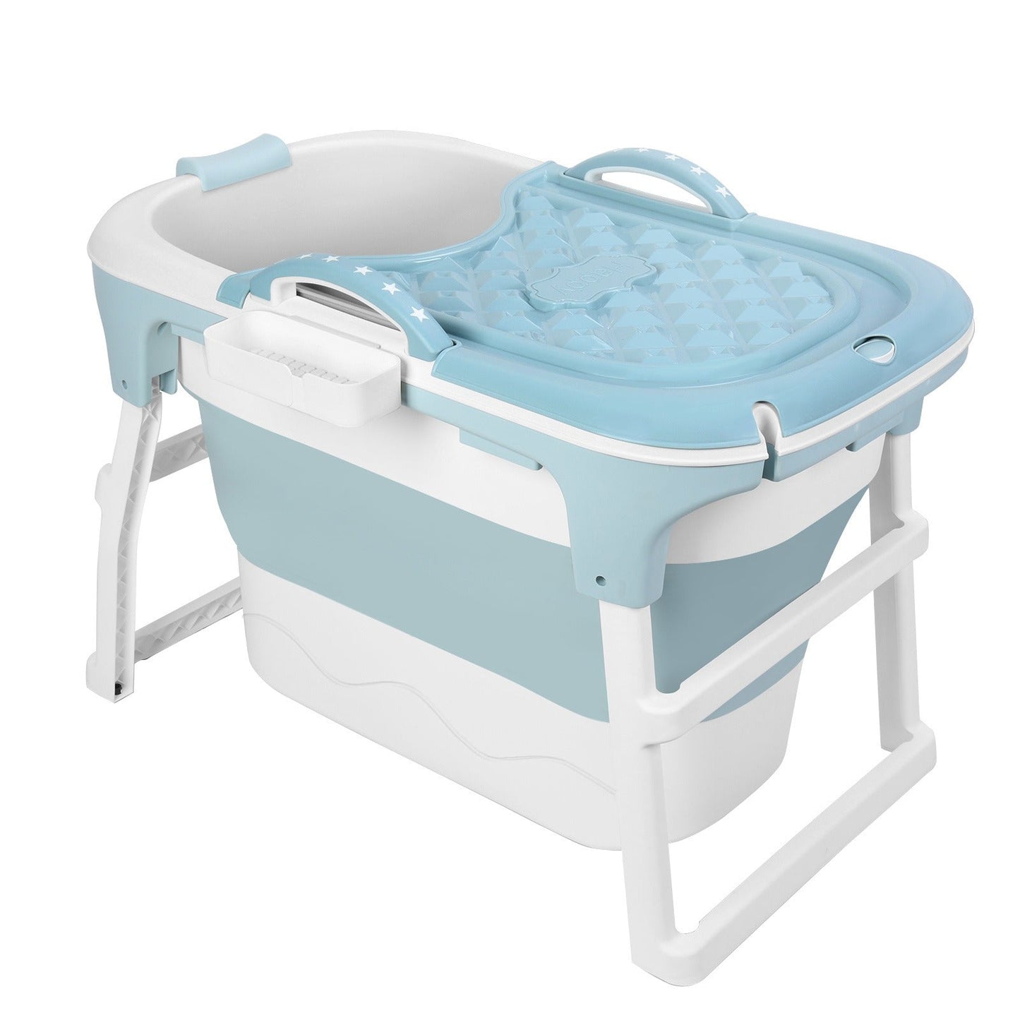 Portable Bathtub for Adults with Insulation Cover & Drainage Pipe – Foldable Hot Tub for Indoor Outdoor Sauna