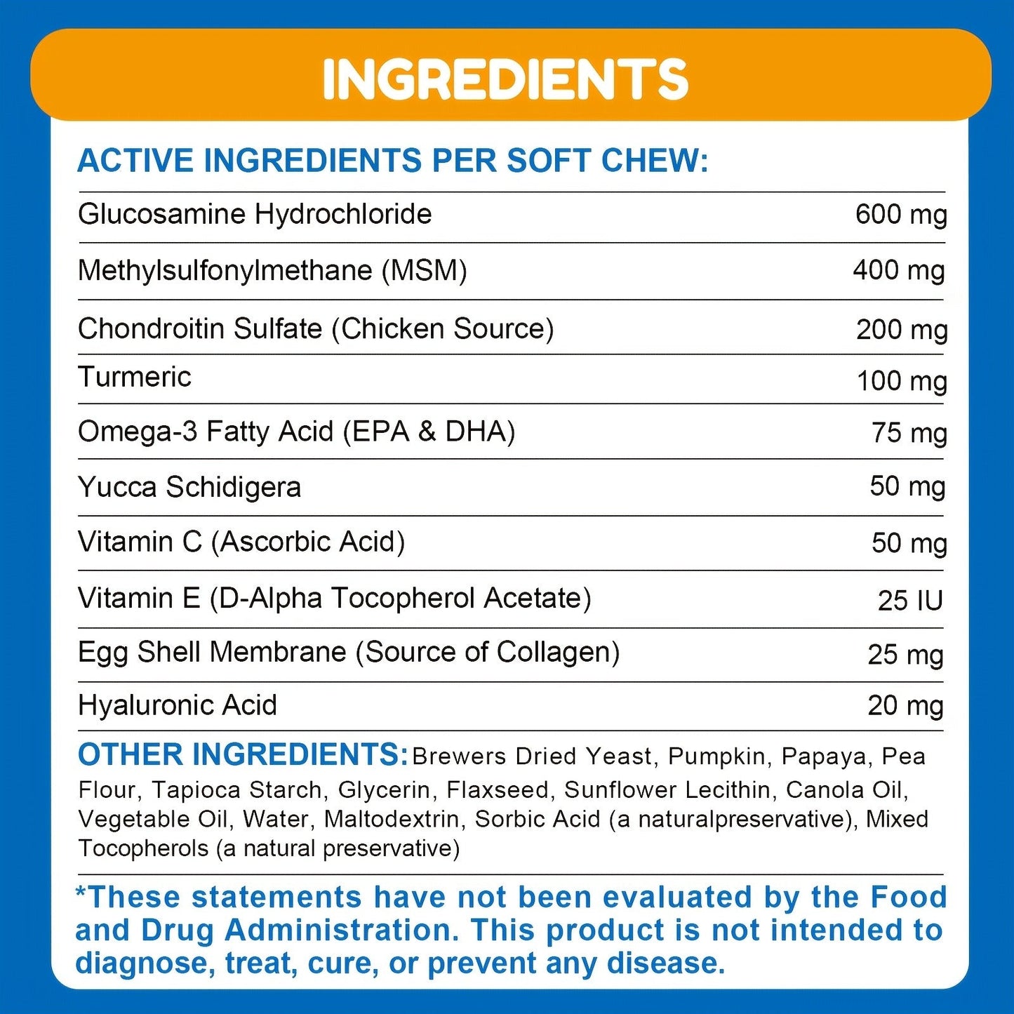 Dog Glucosamine Joint Supplement Chews 120ct | Chicken Flavor Soft Chews with Glucosamine, Chondroitin, MSM & Vitamins for Hip & Joint Health, Mobility Support for Dogs of All Sizes & Ages