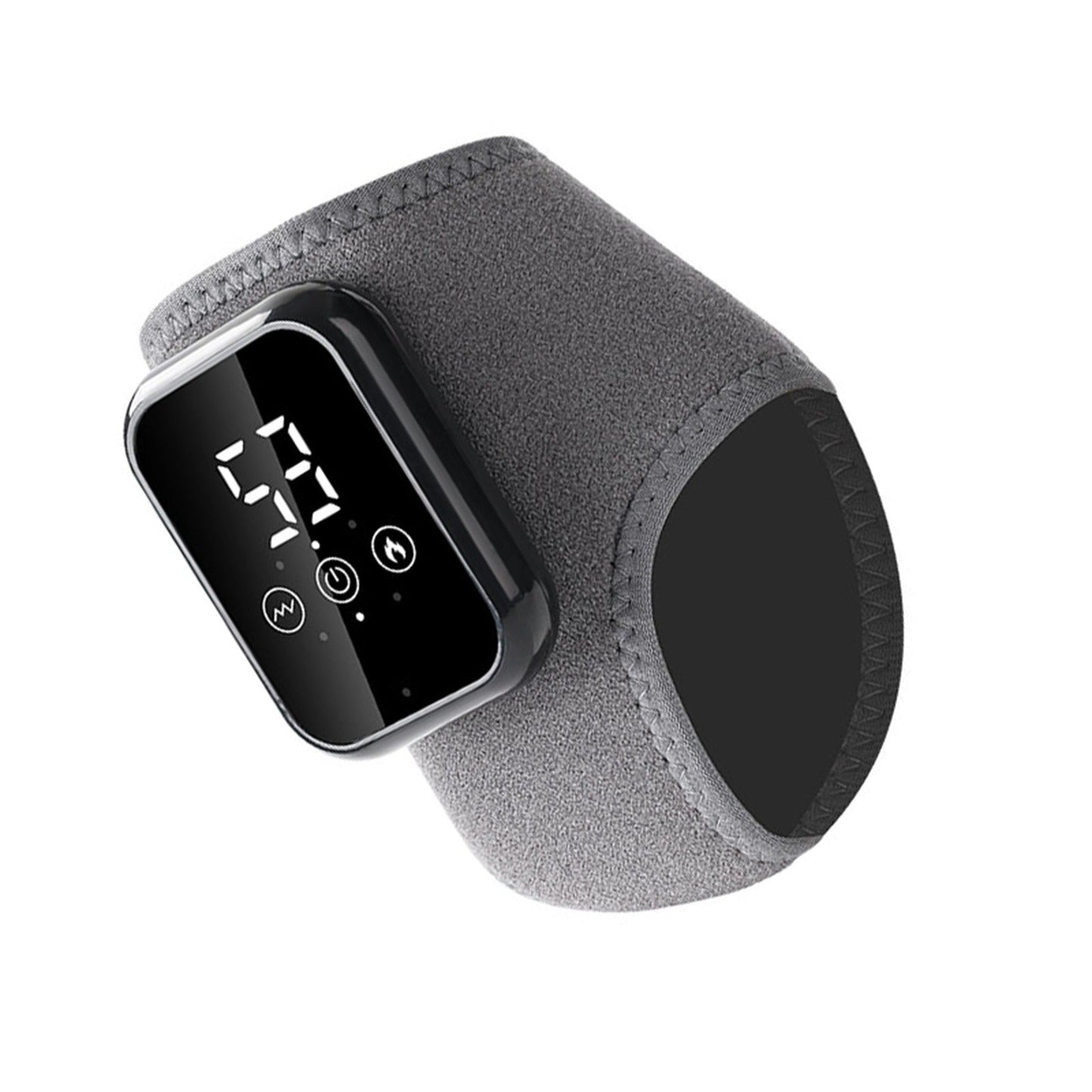 Wearable Heated Foot and Ankle Wrap with Touch Display, Five Heat Levels and One- or Two-Piece Gray Sets