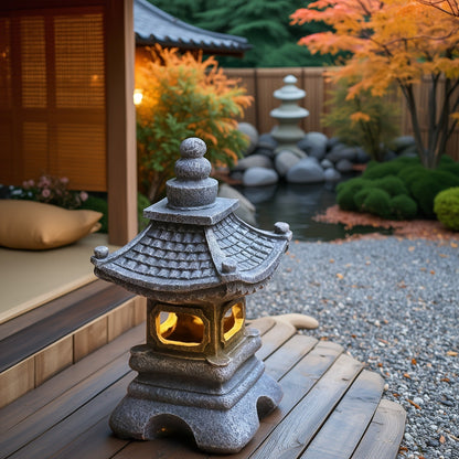 Solar Pyramid Light Sculpture – Outdoor Zen Garden Decor