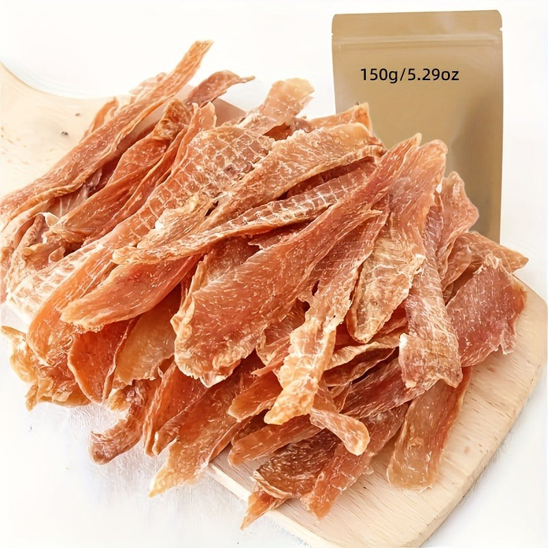 Dog Treats Duck Jerky Strips in a 150g Pack with One Retained Flavor Option for Reward Use