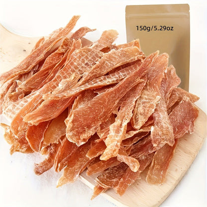 Dog Treats Duck Jerky Strips in a 150g Pack with One Retained Flavor Option for Reward Use