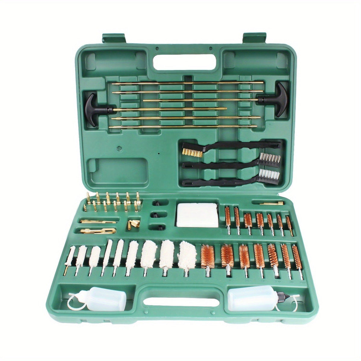 Gun Cleaning Kit 163pcs Universal Rifle Pistol Shotgun Muzzleloader Cleaning Set for Any Caliber with Carrying Case Plastic Cleaning Rods Brushes Patches Jags Complete Firearm Maintenance Kit