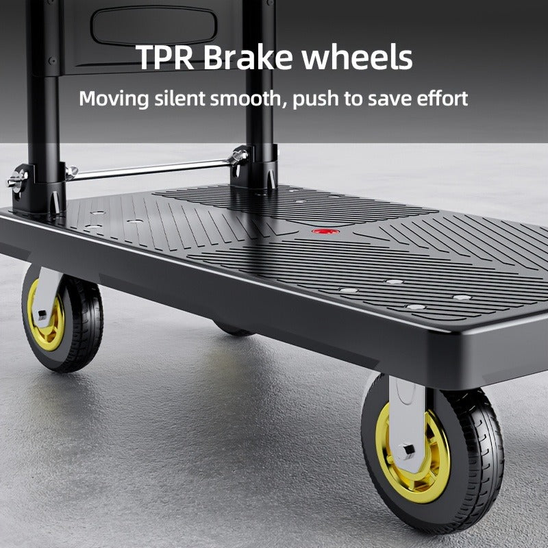 Folding Flat Cart Heavy Duty 660-800 lbs Capacity Silent Swivel Wheels Moving Hand Truck