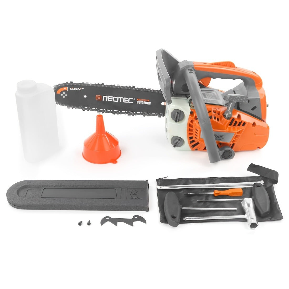 NEO-TEC NCS2500 Top Handle Gas Chainsaw 12-Inch – 25.4CC 2-Stroke, One-Hand Operation, 8 lbs, Easy Start, Portable Tree Cutting Saw